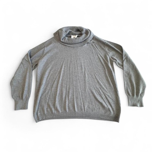 Vintage N Touch XL Grey Slouchy Neck Sweater Cozy 90s Vibe - Picture 1 of 5